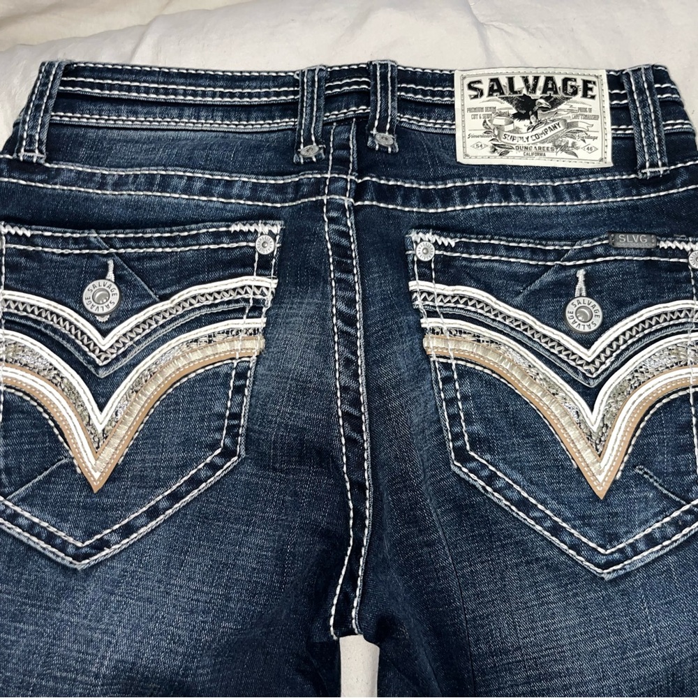 Salvage Dark Blue Boot Cut Jeans - Picture 5 of 6